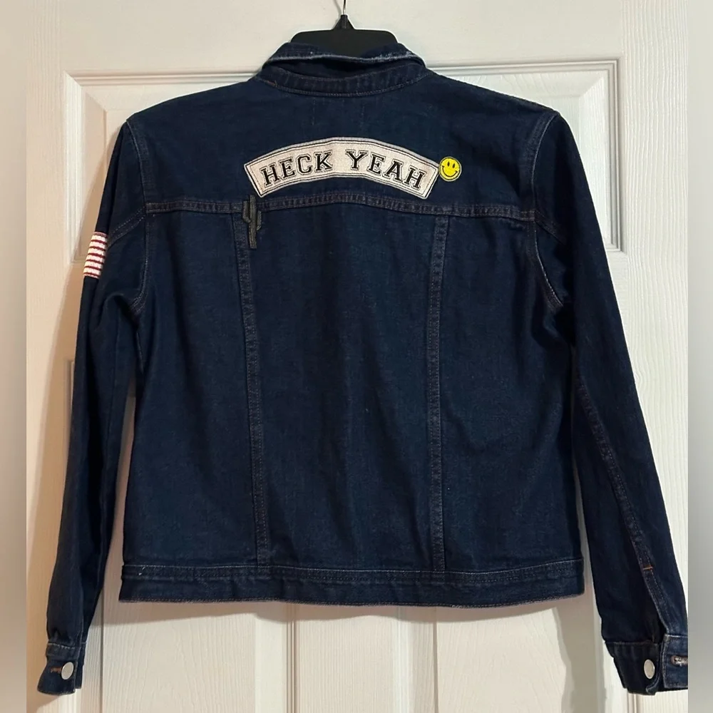 Kendall & Kylie Patched Denim Jacket - Size Large - Picture 6 of 11